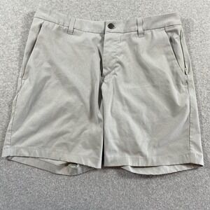 Lululemon Commission Shorts Men 32 Classic Fit ABC Golf Warpstreme White